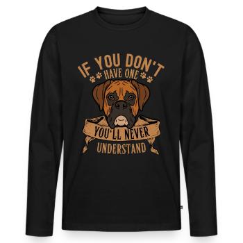Legendary German Boxer Classic Retro - Men's Premium Organic Long Sleeve Shirt - black - Front - Nico (187cm)
