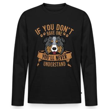 Legendary Australian Shepherd Retro Classic - Men's Premium Organic Long Sleeve Shirt - black - Front - Nico (187cm)