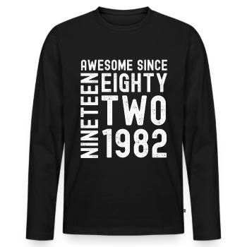 Awesome since 1982 Birthday Gift Year - Men's Premium Organic Long Sleeve Shirt - black - Front - Nico (187cm)