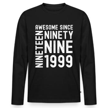 Awesome since 1999 Birthday Gift Year - Men's Premium Organic Long Sleeve Shirt - black - Front - Nico (187cm)