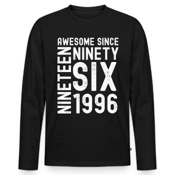 Awesome since 1996 Birthday Gift Year - Men's Premium Organic Long Sleeve Shirt - black - Front - Nico (187cm)