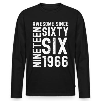 Awesome since 1966 Birthday Gift Year - Men's Premium Organic Long Sleeve Shirt - black - Front - Nico (187cm)