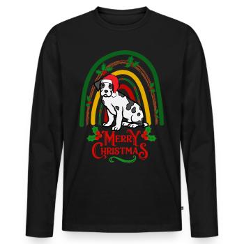 Great Dane Christmas Dog - Men's Premium Organic Long Sleeve Shirt - black - Front - Nico (187cm)