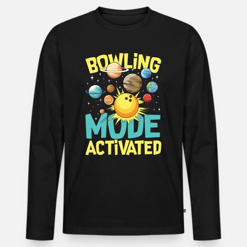 Bowling Mode Activated - Männer Premium Bio Langarmshirt - Schwarz