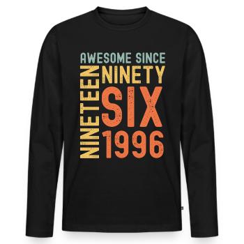 Awesome since 1996 Birthday Gift Year - Men's Premium Organic Long Sleeve Shirt - black - Front - Nico (187cm)