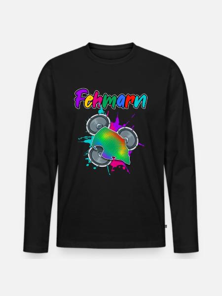 Fehmarn Beat - Männer Premium Bio Langarmshirt - Schwarz