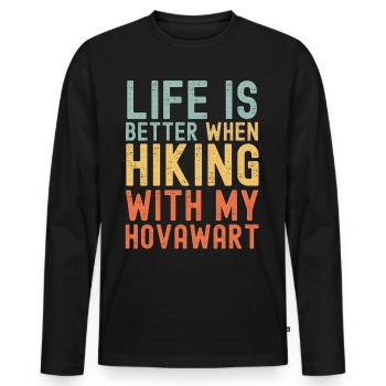 Hovawart Hiking dog retro - Men's Premium Organic Long Sleeve Shirt - black - Front - Nico (187cm)