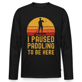 Paddleboard retro vintage - Männer Premium Bio Langarmshirt - Schwarz - Vorne - Nico (187cm)