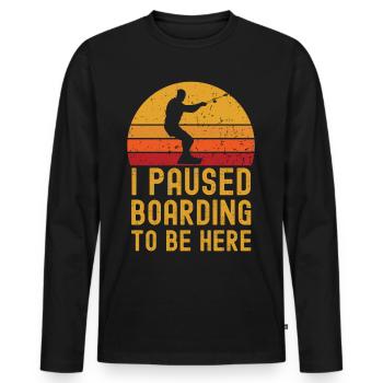 Wakeboard rétro vintage - T-shirt manches longues Premium bio Homme - noir - Devant - Nico (187cm)