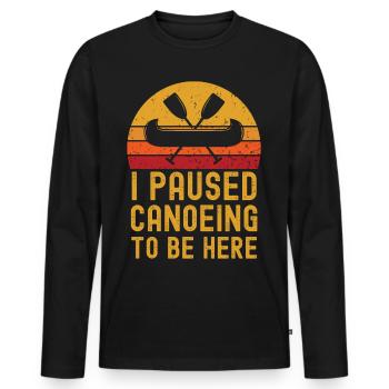 Canoe retro vintage - Men's Premium Organic Long Sleeve Shirt - black - Front - Nico (187cm)