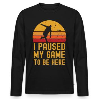 Frisbee rétro vintage - T-shirt manches longues Premium bio Homme - noir - Devant - Nico (187cm)