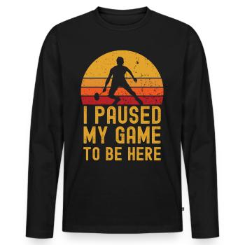 Badminton retro vintage - Männer Premium Bio Langarmshirt - Schwarz - Vorne - Nico (187cm)