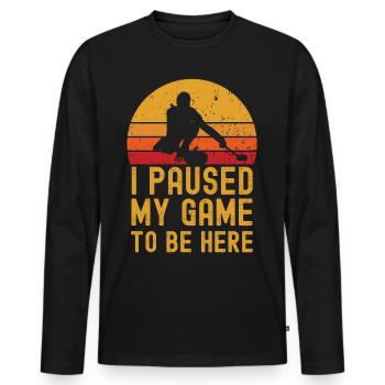 Curling retro vintage - Men's Premium Organic Long Sleeve Shirt - black - Front - Nico (187cm)