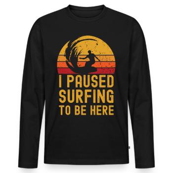 Surfen retro vintage - Männer Premium Bio Langarmshirt - Schwarz - Vorne - Nico (187cm)
