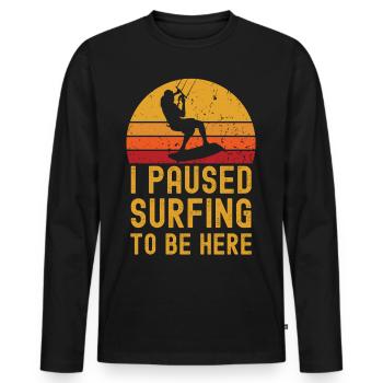 Kitesurf rétro vintage - T-shirt manches longues Premium bio Homme - noir - Devant - Nico (187cm)