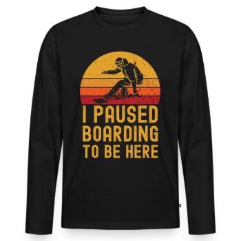 Snowboarden retro vintage - Männer Premium Bio Langarmshirt - Schwarz - Vorne - Nico (187cm)