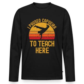 Capoeira and teacher retro vintage - Men's Premium Organic Long Sleeve Shirt - black - Front - Nico (187cm)