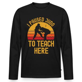 Judo and teacher retro vintage - Men's Premium Organic Long Sleeve Shirt - black - Front - Nico (187cm)