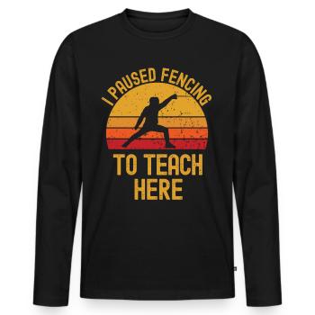Fechten und Lehrer retro vintage - Männer Premium Bio Langarmshirt - Schwarz - Vorne - Nico (187cm)