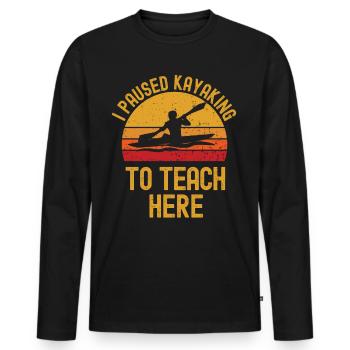 Kayak and instructor retro vintage - Men's Premium Organic Long Sleeve Shirt - black - Front - Nico (187cm)
