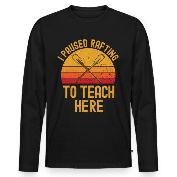 Rafting und Lehrer retro vintage - Männer Premium Bio Langarmshirt - Schwarz - Vorne - Nico (187cm)