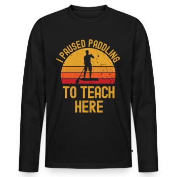 Paddleboard und Lehrer retro vintage - Männer Premium Bio Langarmshirt - Schwarz - Vorne - Nico (187cm)
