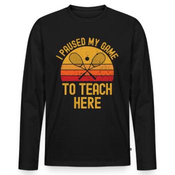 Squash and teacher retro vintage - Men's Premium Organic Long Sleeve Shirt - black - Front - Nico (187cm)