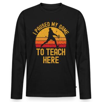 Tennis and teachers retro vintage - Men's Premium Organic Long Sleeve Shirt - black - Front - Nico (187cm)