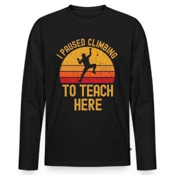Escalade et instructeur rétro vintage - T-shirt manches longues Premium bio Homme - noir - Devant - Nico (187cm)