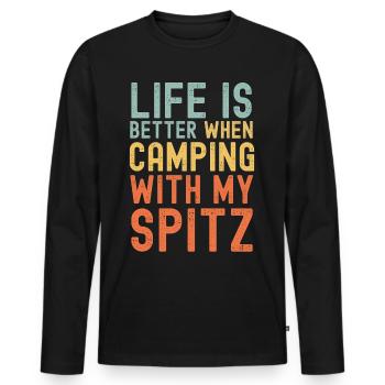 Spitz Camping retro vintage - Männer Premium Bio Langarmshirt - Schwarz - Vorne - Nico (187cm)