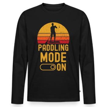 Paddleboard Mode on retro vintage - Männer Premium Bio Langarmshirt - Schwarz - Vorne - Nico (187cm)