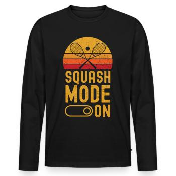 Mode Squash sur rétro vintage - T-shirt manches longues Premium bio Homme - noir - Devant - Nico (187cm)