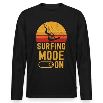Planche à voile Mode sur rétro vintage - T-shirt manches longues Premium bio Homme - noir - Devant - Nico (187cm)