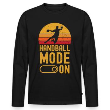 Handball Mode on retro vintage - Männer Premium Bio Langarmshirt - Schwarz - Vorne - Nico (187cm)