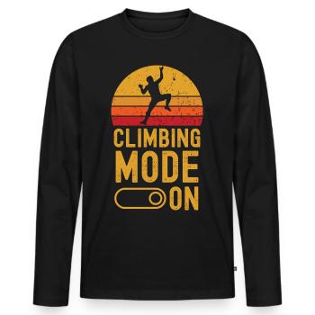 Klettern Mode on retro vintage - Männer Premium Bio Langarmshirt - Schwarz - Vorne - Nico (187cm)