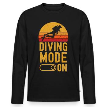 Tauchen Mode on retro vintage - Männer Premium Bio Langarmshirt - Schwarz - Vorne - Nico (187cm)