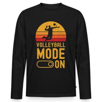 Mode volleyball sur rétro vintage - T-shirt manches longues Premium bio Homme - noir - Devant - Nico (187cm)