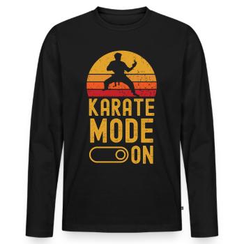 Karate Mode on retro vintage - Männer Premium Bio Langarmshirt - Schwarz - Vorne - Nico (187cm)