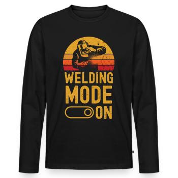 Schweißen Mode on retro vintage - Männer Premium Bio Langarmshirt - Schwarz - Vorne - Nico (187cm)