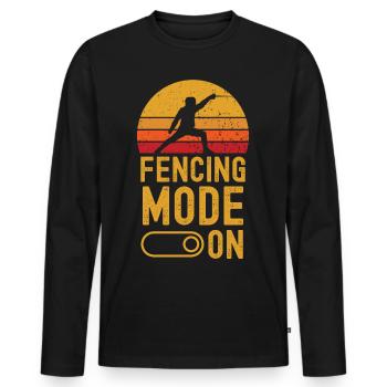 Fechten Mode on retro vintage - Männer Premium Bio Langarmshirt - Schwarz - Vorne - Nico (187cm)