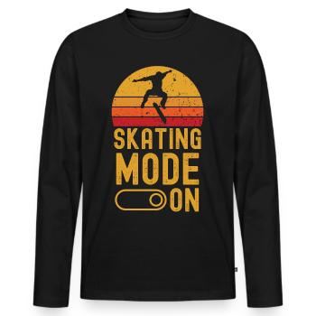 Skating Mode on retro vintage - Männer Premium Bio Langarmshirt - Schwarz - Vorne - Nico (187cm)
