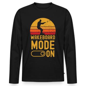 Wakeboard Mode on retro vintage - Männer Premium Bio Langarmshirt - Schwarz - Vorne - Nico (187cm)