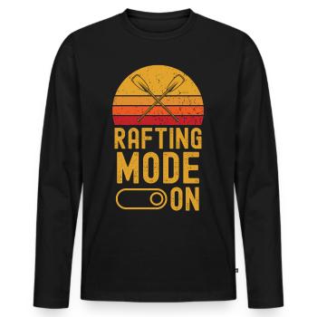 Rafting Mode on retro vintage - Men's Premium Organic Long Sleeve Shirt - black - Front - Nico (187cm)