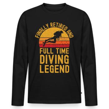Tauchen Rente retro vintage - Männer Premium Bio Langarmshirt - Schwarz - Vorne - Nico (187cm)