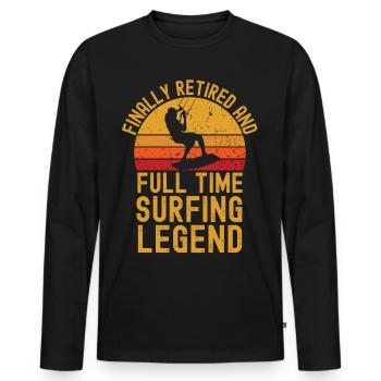 Kitesurfen Rente retro vintage - Männer Premium Bio Langarmshirt - Schwarz - Vorne - Nico (187cm)