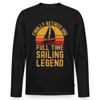 Sailing pension retro vintage - Men's Premium Organic Long Sleeve Shirt - black - Front - Nico (187cm)