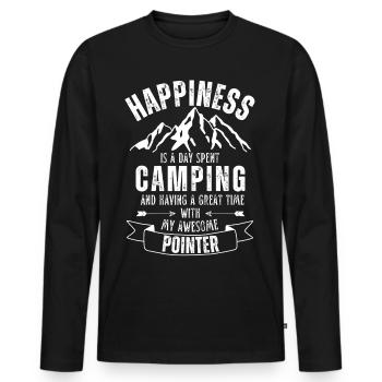 Camping und Pointer - Männer Premium Bio Langarmshirt - Schwarz - Vorne - Nico (187cm)