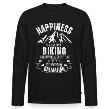 Radfahren und Dalmatiner - Männer Premium Bio Langarmshirt - Schwarz - Vorne - Nico (187cm)