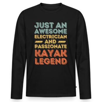 Electrician Kayak retro - Men's Premium Organic Long Sleeve Shirt - black - Front - Nico (187cm)