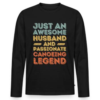 Husband Canoe retro - Men's Premium Organic Long Sleeve Shirt - black - Front - Nico (187cm)